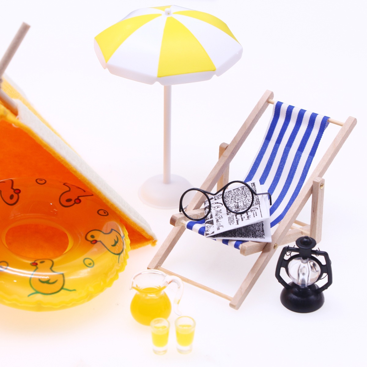 1/12 Dollhouse Mini Beach Tent - Kids Outdoor Table And Chair Set 评论和价格