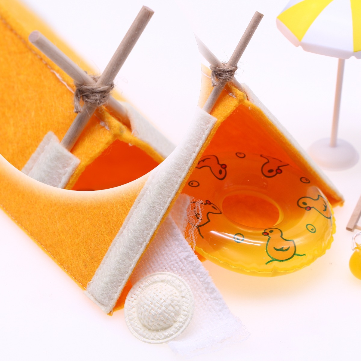 1/12 Dollhouse Mini Beach Tent - Kids Outdoor Table And Chair Set 评论和价格