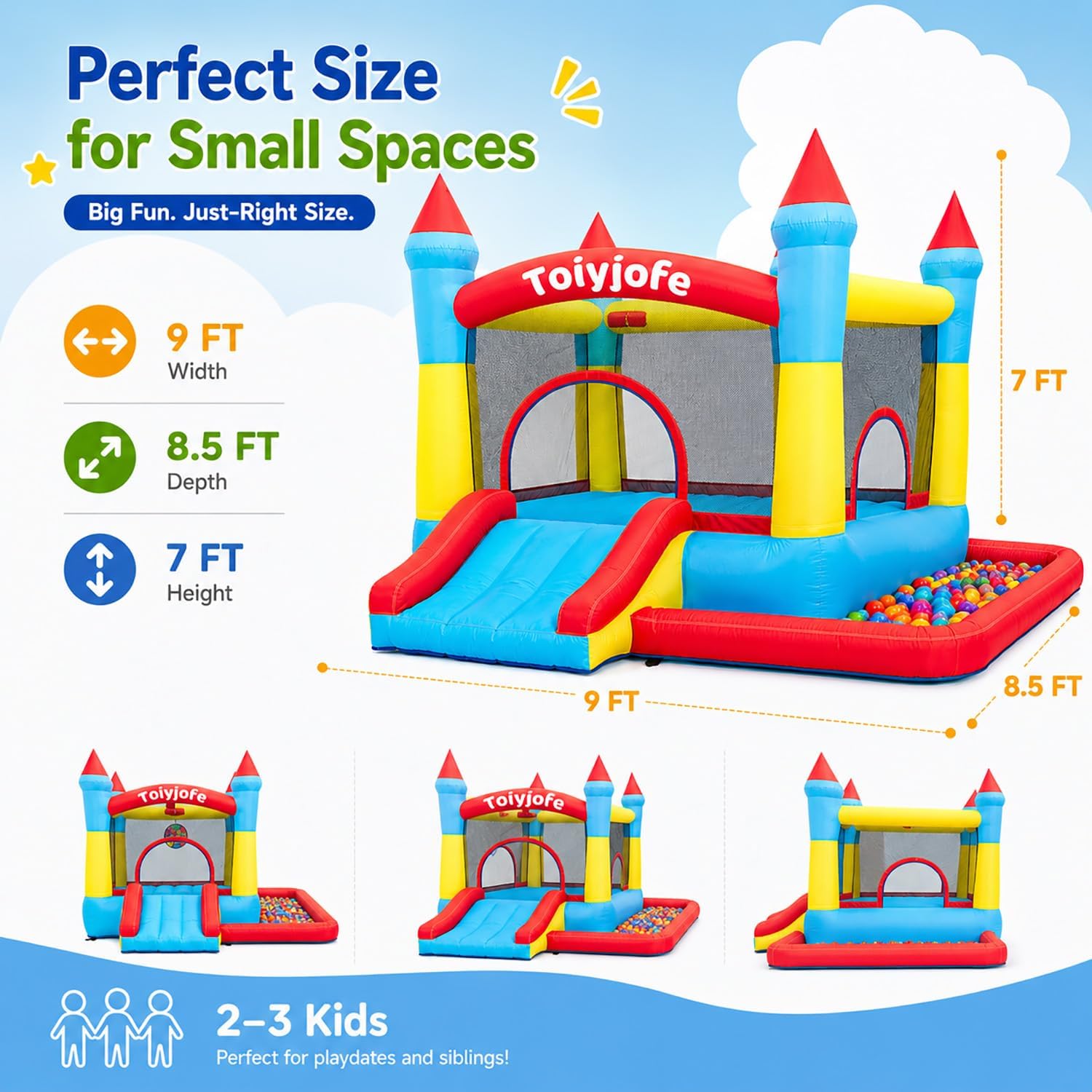 Bounce House for Kids 3-6, Tod - Kids Outdoor House With Slide 评论和价格