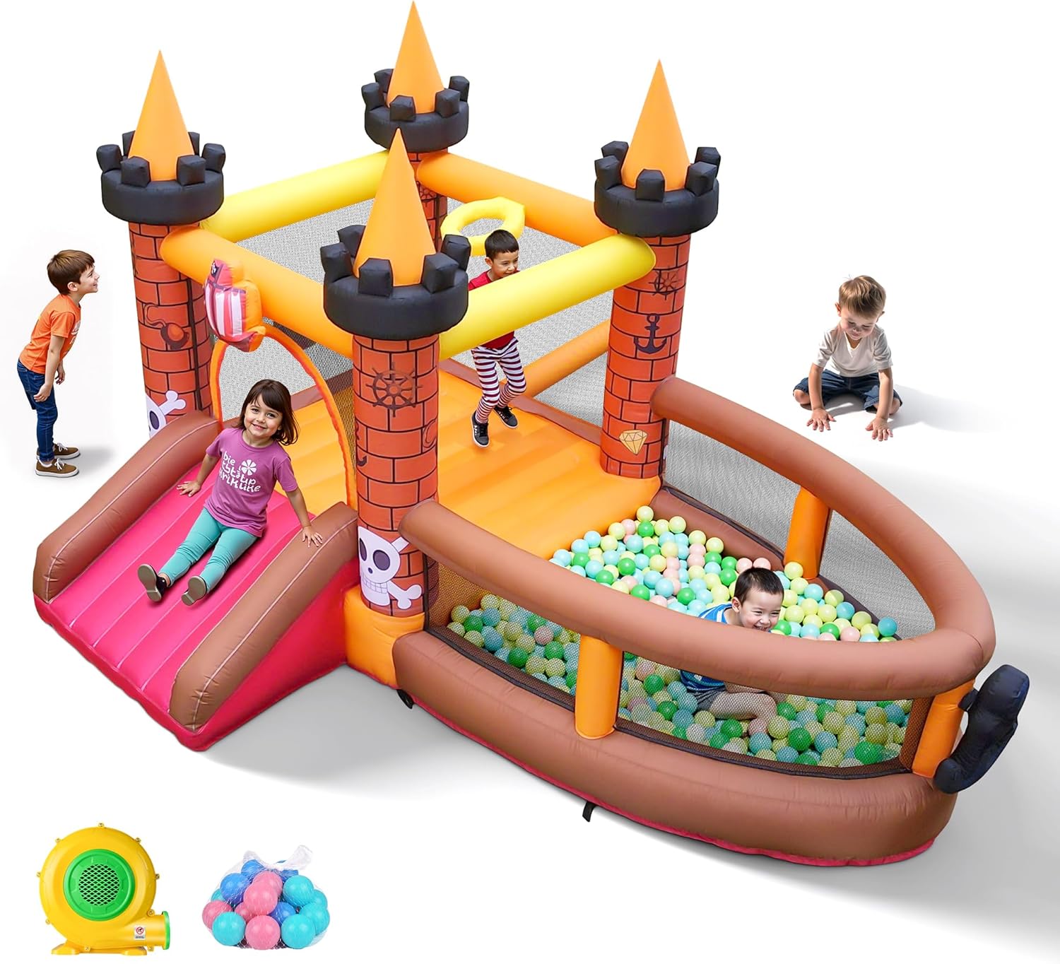 Inflatable Bounce House for Ki - Kids Outdoor House With Slide 评论和价格