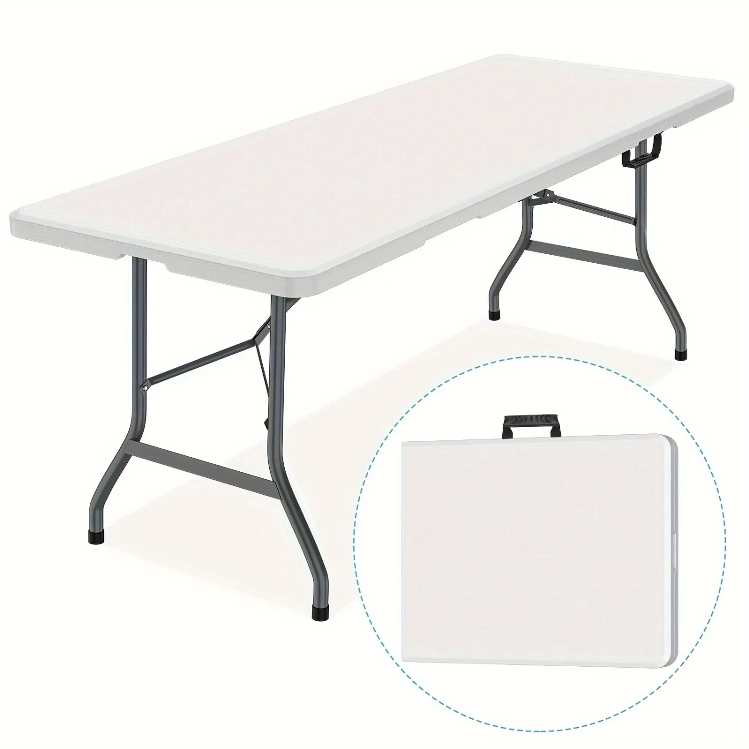 6FT Spacious Plastic Folding T - Kids Outdoor Dining Table 评论和价格