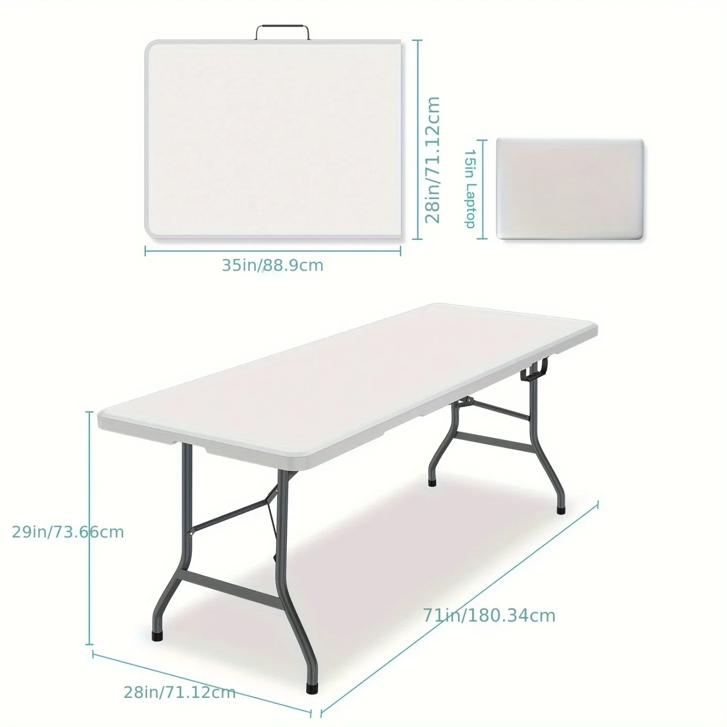6FT Spacious Plastic Folding T - Kids Outdoor Dining Table 评论和价格