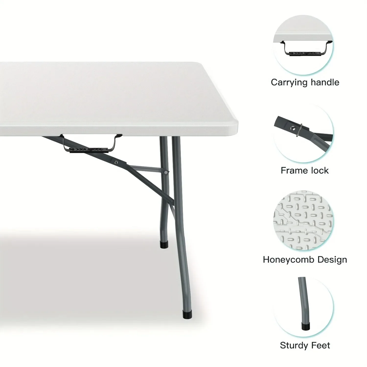 6FT Spacious Plastic Folding T - Kids Outdoor Dining Table 评论和价格