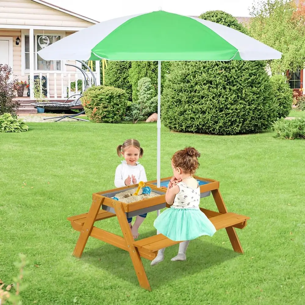 3-in-1 Height-Adjustable Umbre - Kids Outdoor Activity Table 评论和价格