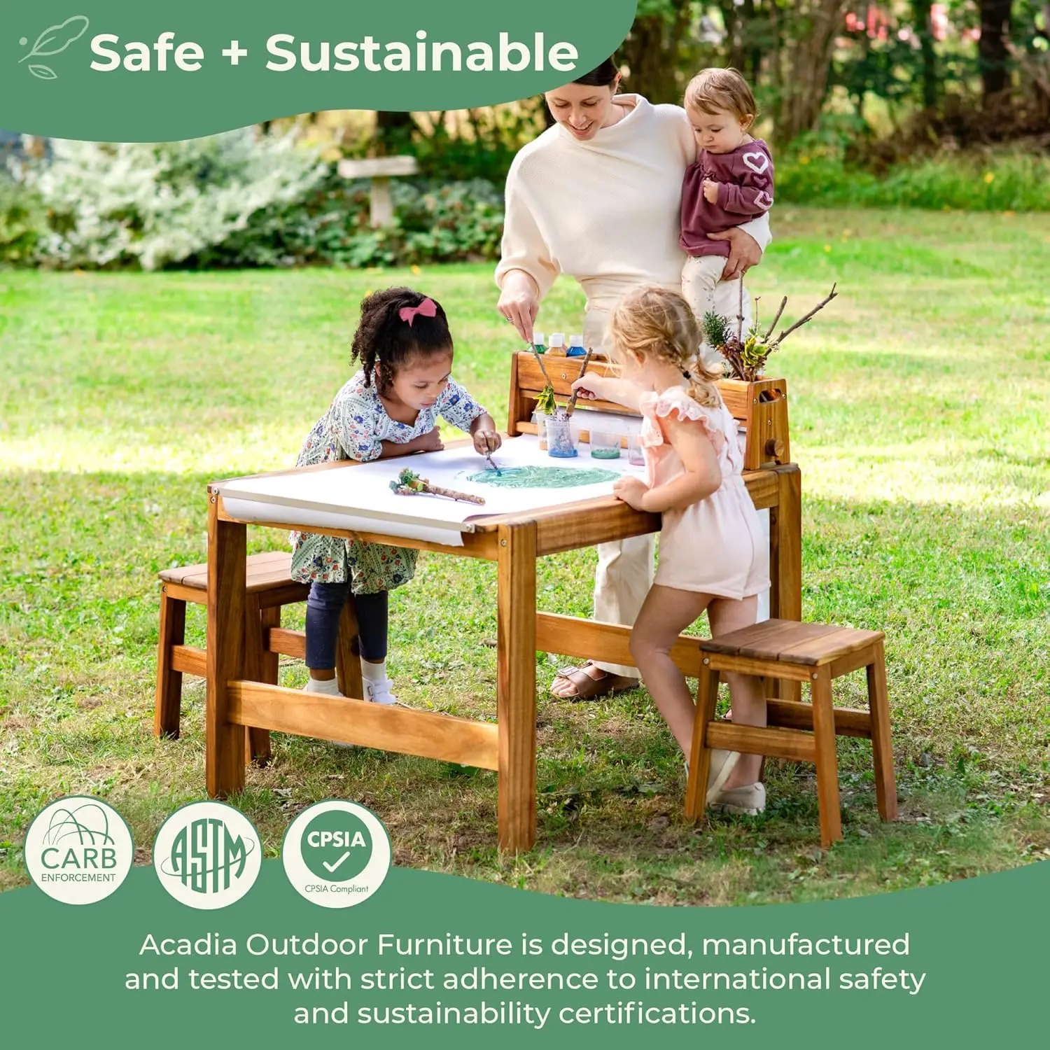 Acadia Outdoor Art Table and S - Kids Outdoor Table And Chair Set 评论和价格