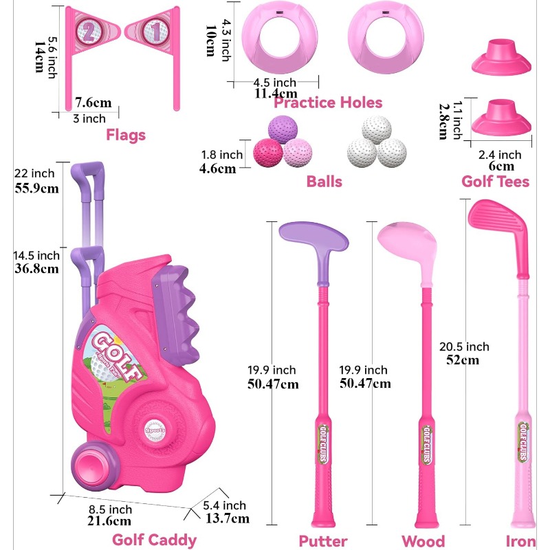 Toddler Golf Club Set Kids Gol - Kids Indoor Outdoor Cart 评论和价格