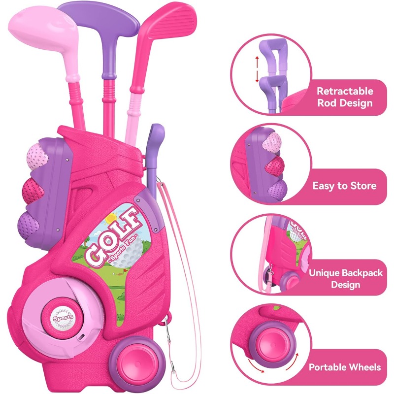 Toddler Golf Club Set Kids Gol - Kids Indoor Outdoor Cart 评论和价格