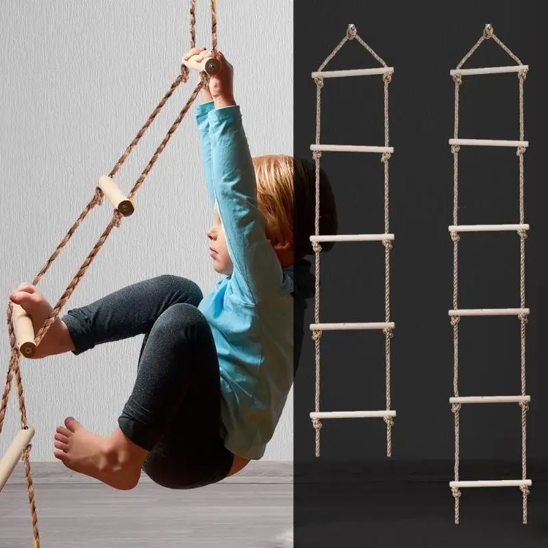 Kids Wooden Ladder Outdoor Act - Kids Outdoor Swing 评论和价格
