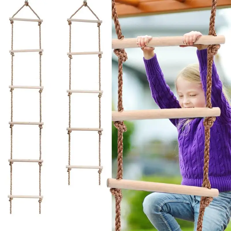 Kids Wooden Ladder Outdoor Act - Kids Outdoor Swing 评论和价格