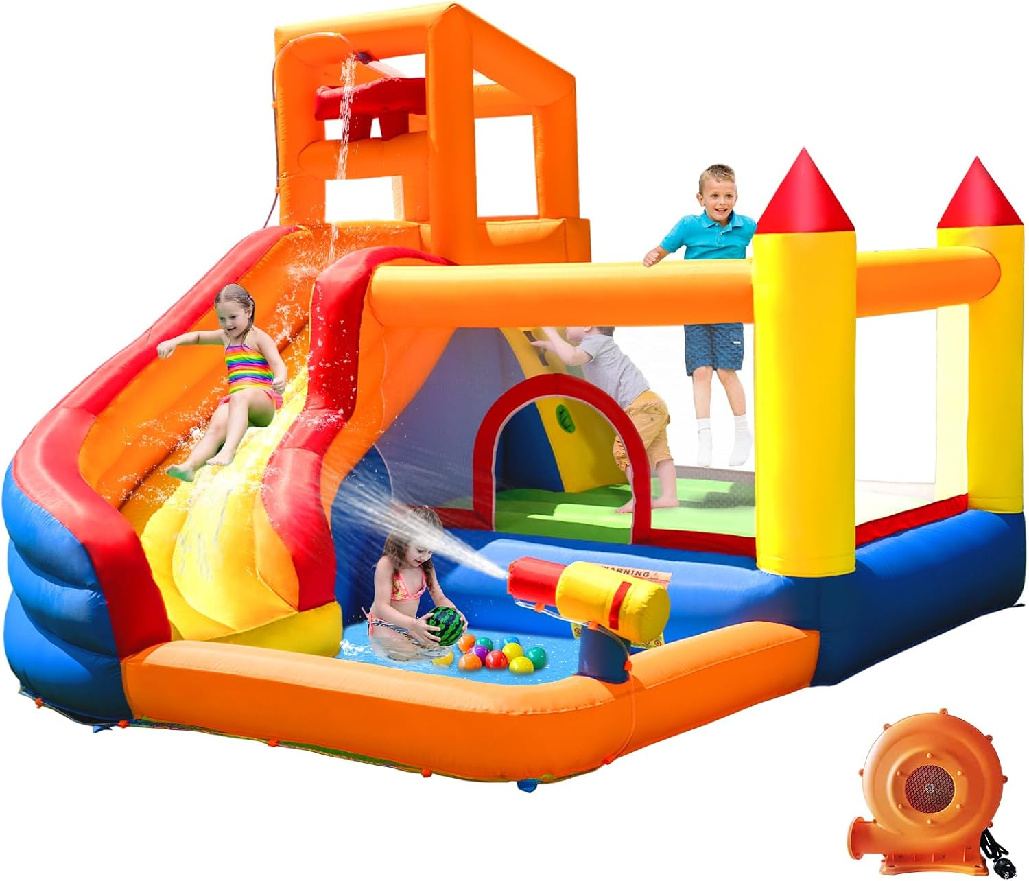 HuaKastro Inflatable Water Sli - Kids Outdoor House With Slide 评论和价格
