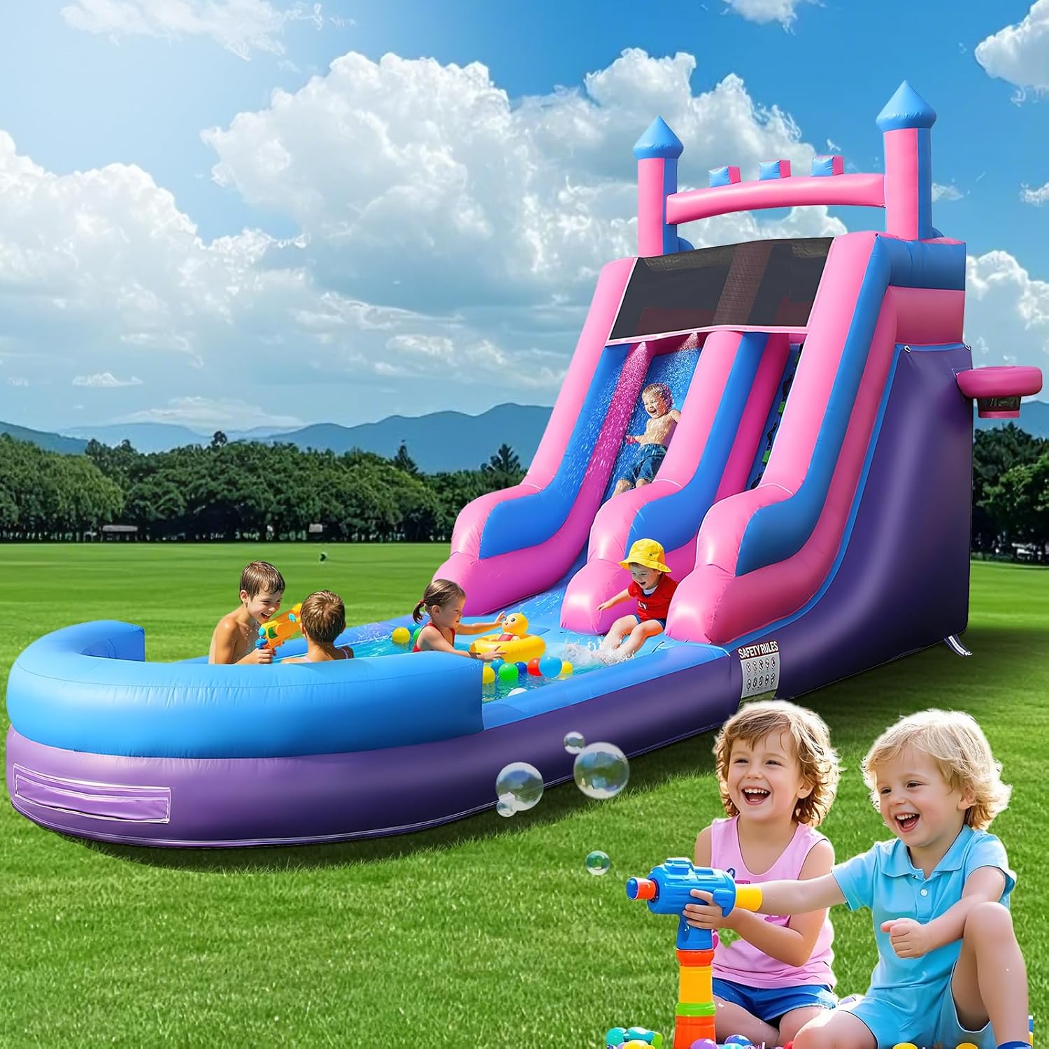 26.2 FT Heavy Duty Inflatable  - Kids Outdoor Water Slide 评论和价格