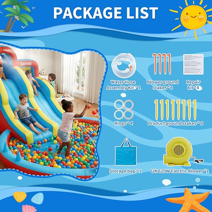 All-Season 8-in-1 Inflatable W - Kids Outdoor Water Slide 评论和价格