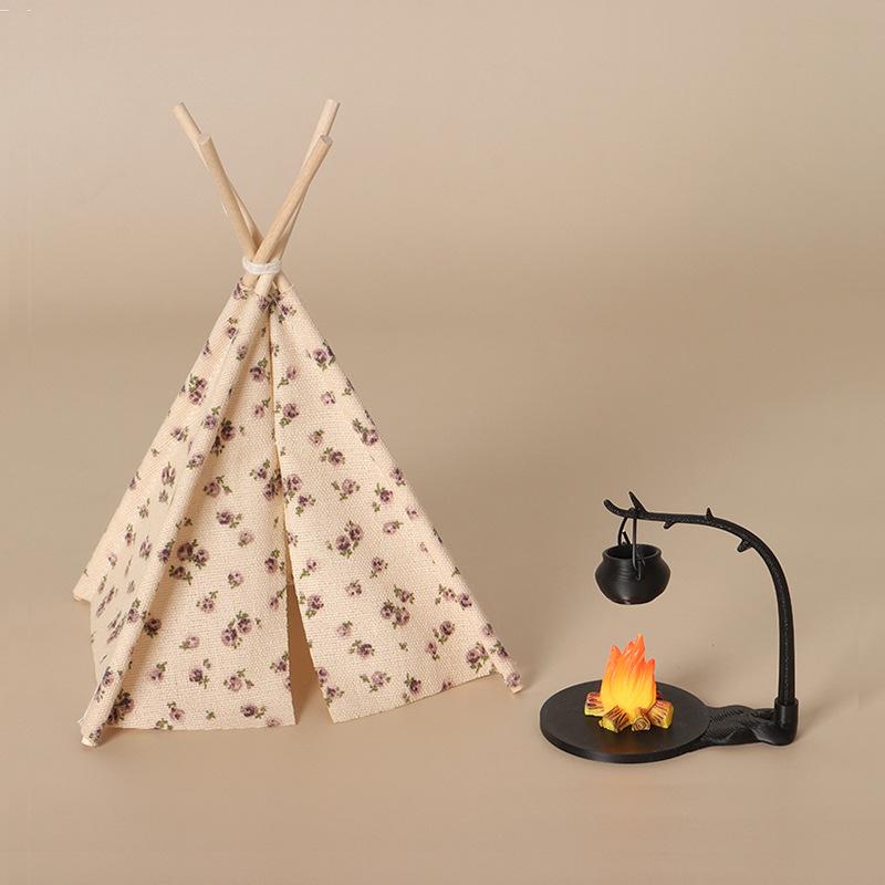 New 1:12 Scale Camping Tent Mo - Kids Outdoor Table And Chair Set 评论和价格