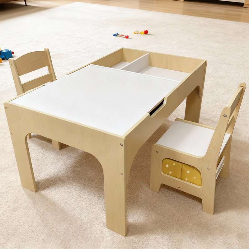 Modern Wooden Kids Table and C - Kids Outdoor Table And Chair Set 评论和价格