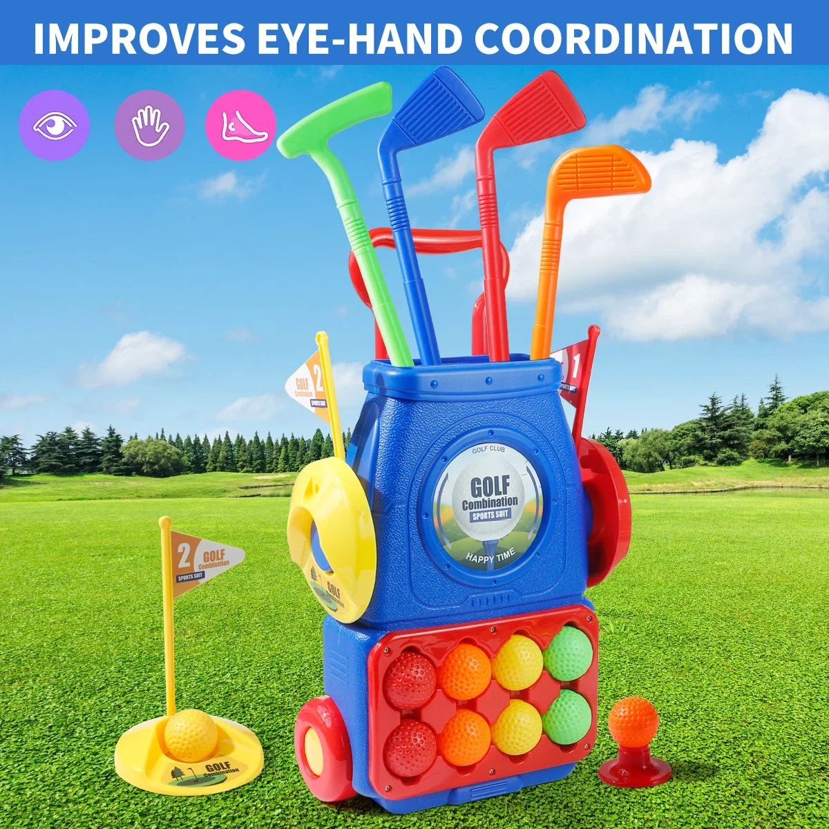 MQUDUO Kids Golf Putting Game  - Kids Indoor Outdoor Cart 评论和价格