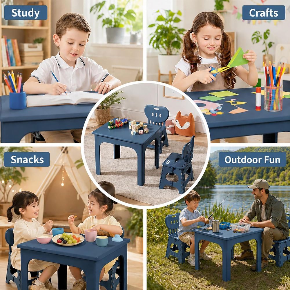 oldable Table and Chair Set, H - Kids Outdoor Table And Chair Set 评论和价格