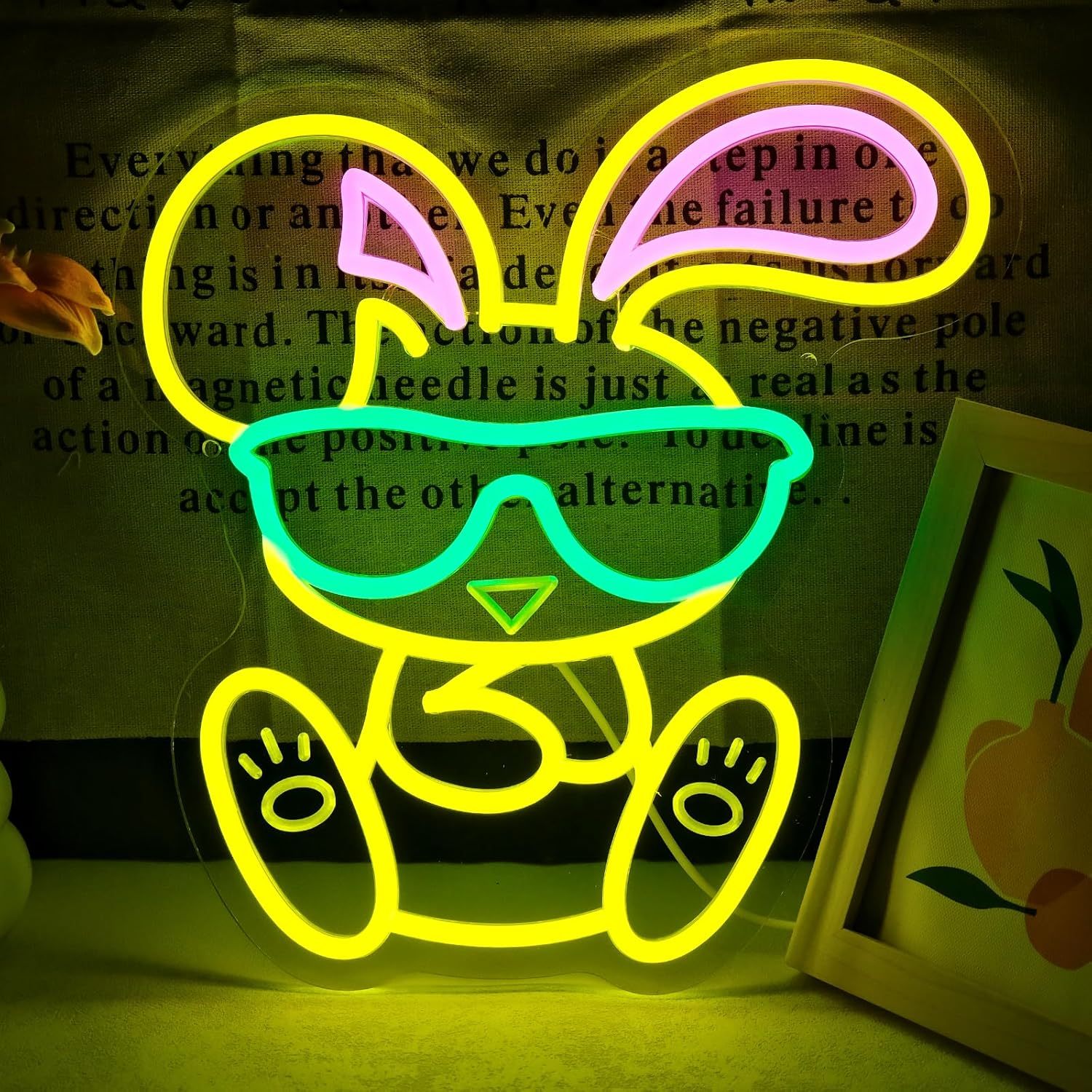 Cool Bunny Neon Sign Wearing G - Kids Outdoor Ideas 评论和价格