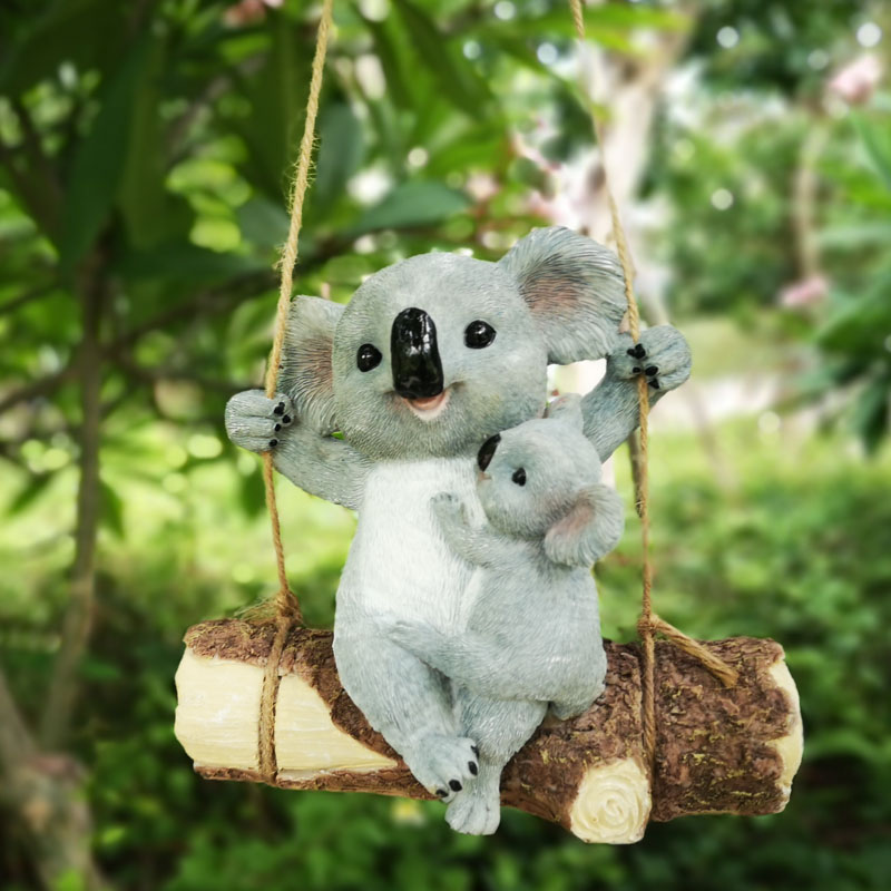 Mother Child Squirrel Resin Ha - Kids Outdoor Swing 评论和价格