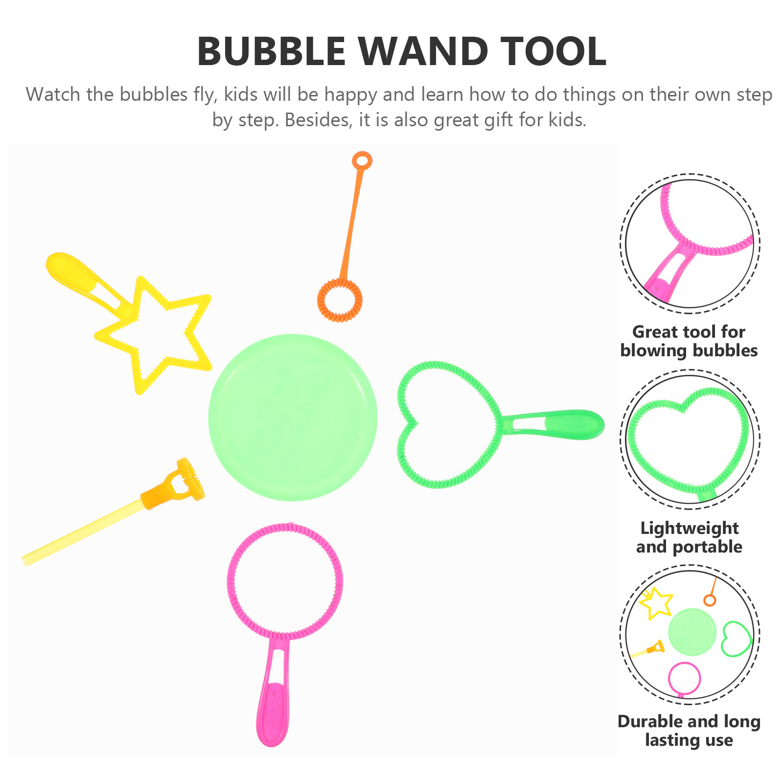 6Pcs Bubble Wand Bubble Maker  - Kids Outdoor Ideas 评论和价格