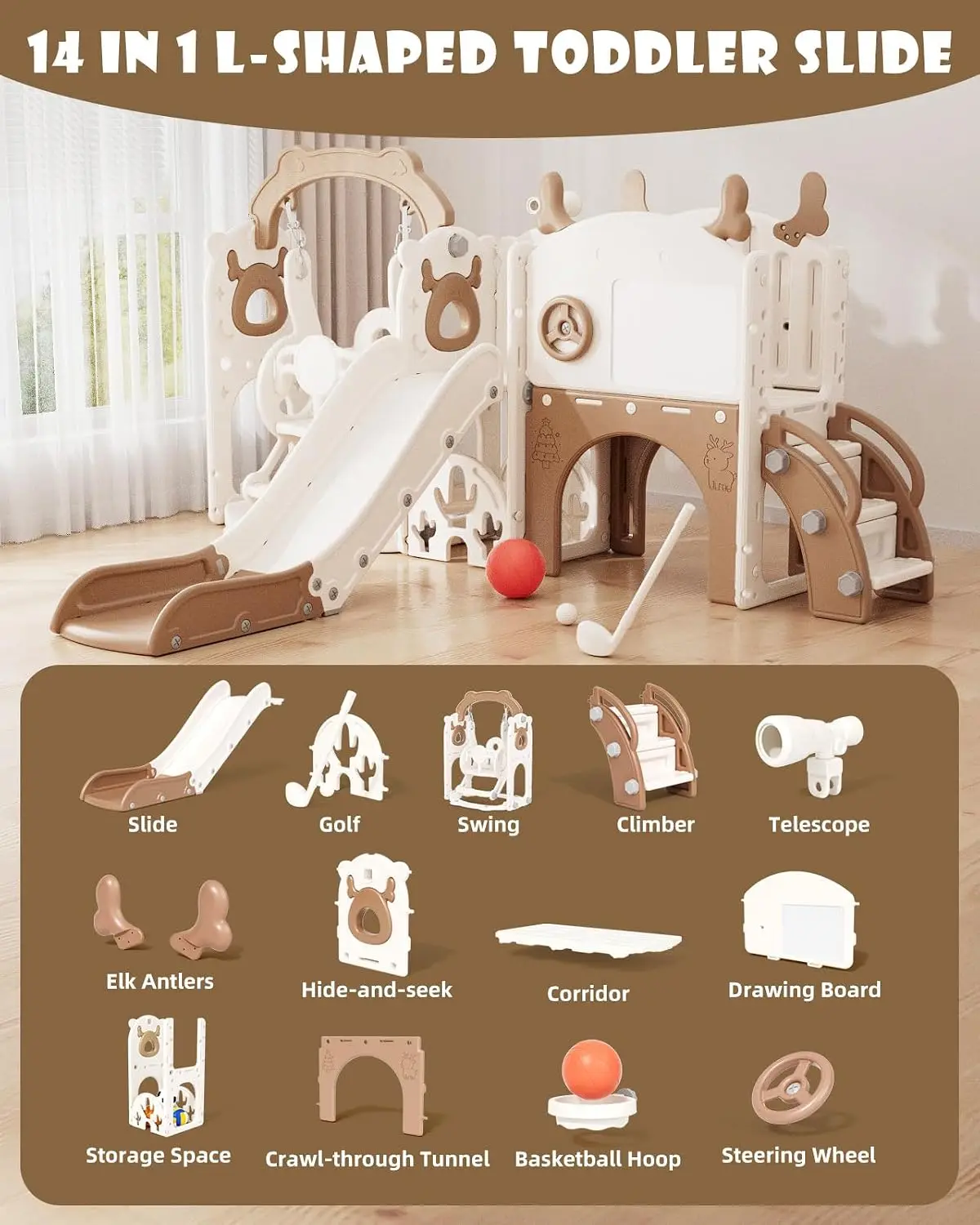 13-in-1 Toddler Slide and Swin - Kids Outdoor Swing 评论和价格