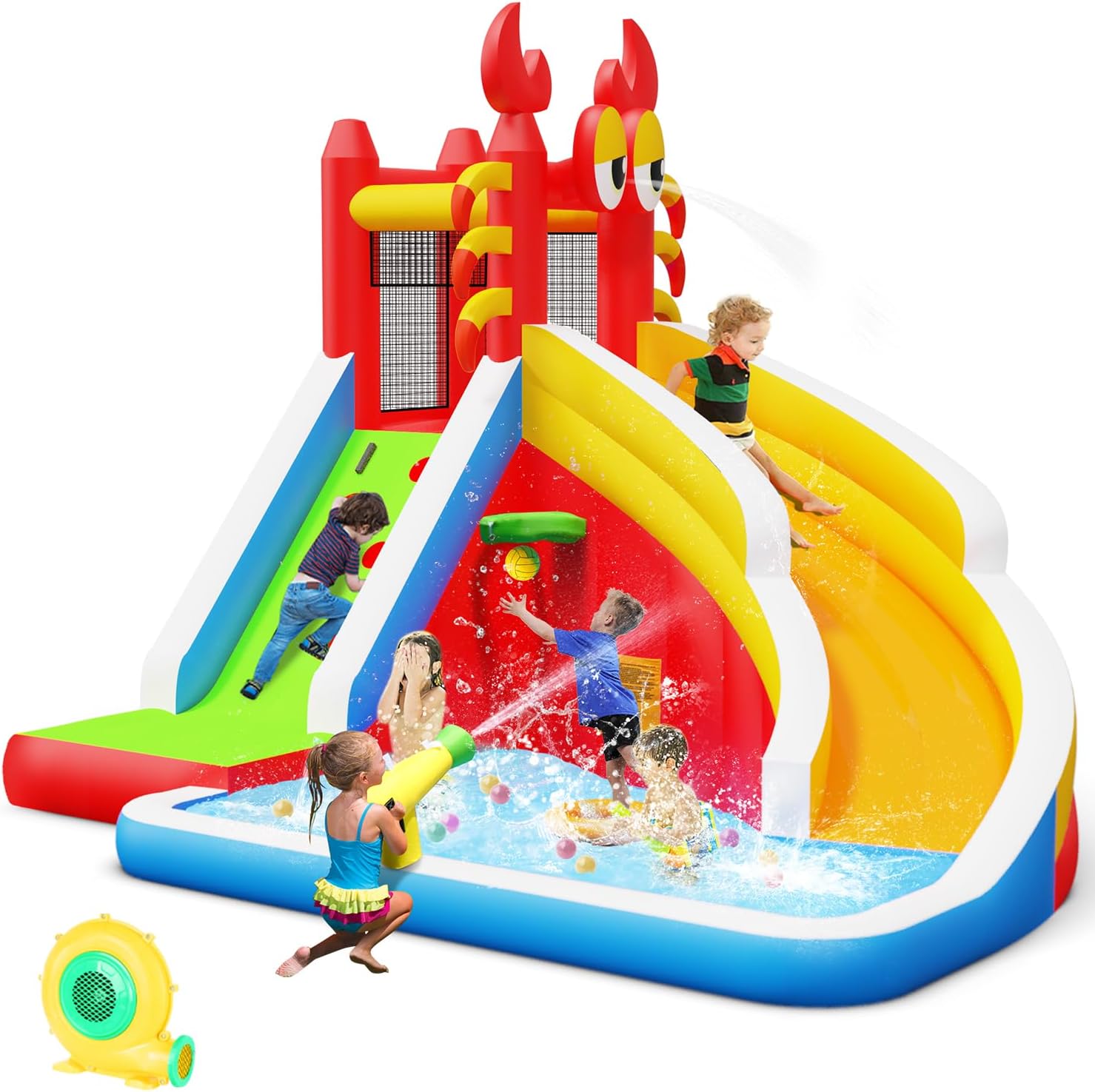 Large Inflatable Bounce House  - Kids Outdoor House With Slide 评论和价格