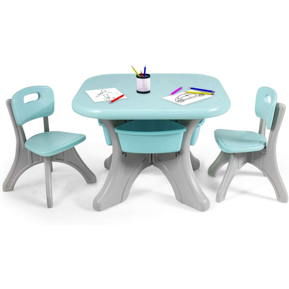 Kids Table and Chairs, 3 PCS A - Kids Outdoor Table And Chair Set 评论和价格
