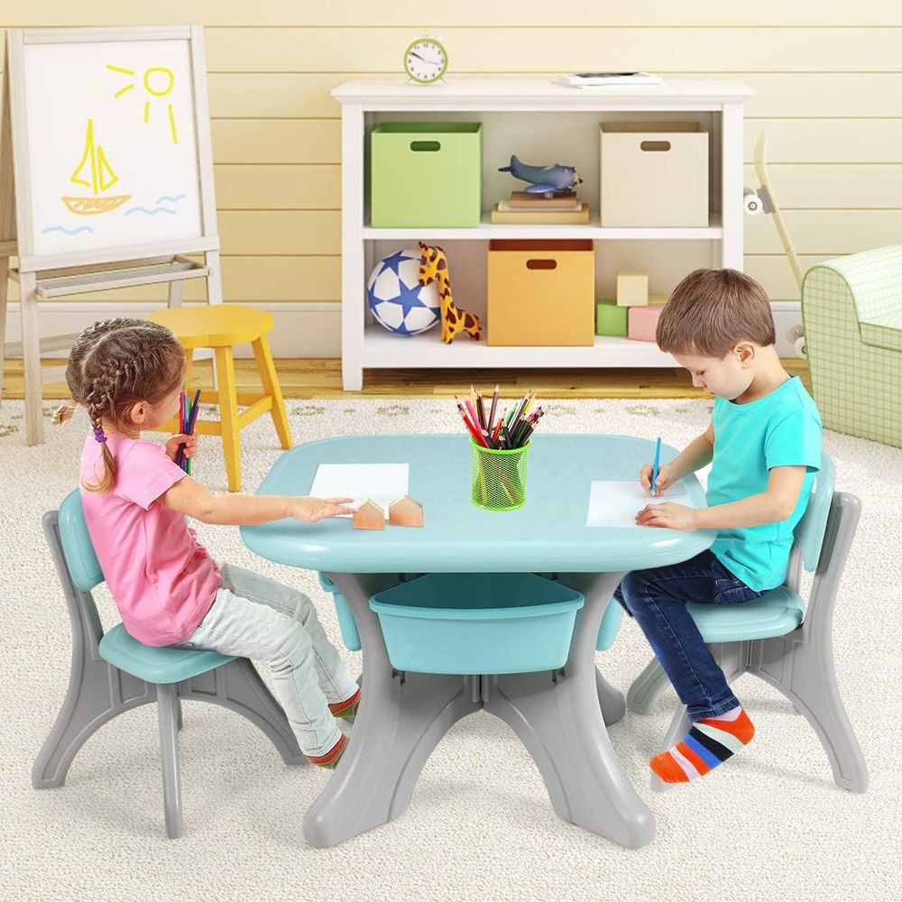 Kids Table and Chairs, 3 PCS A - Kids Outdoor Table And Chair Set 评论和价格