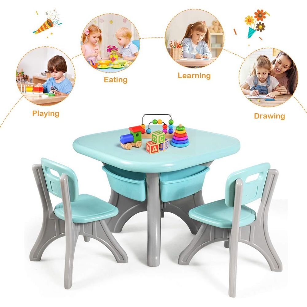 Kids Table and Chairs, 3 PCS A - Kids Outdoor Table And Chair Set 评论和价格